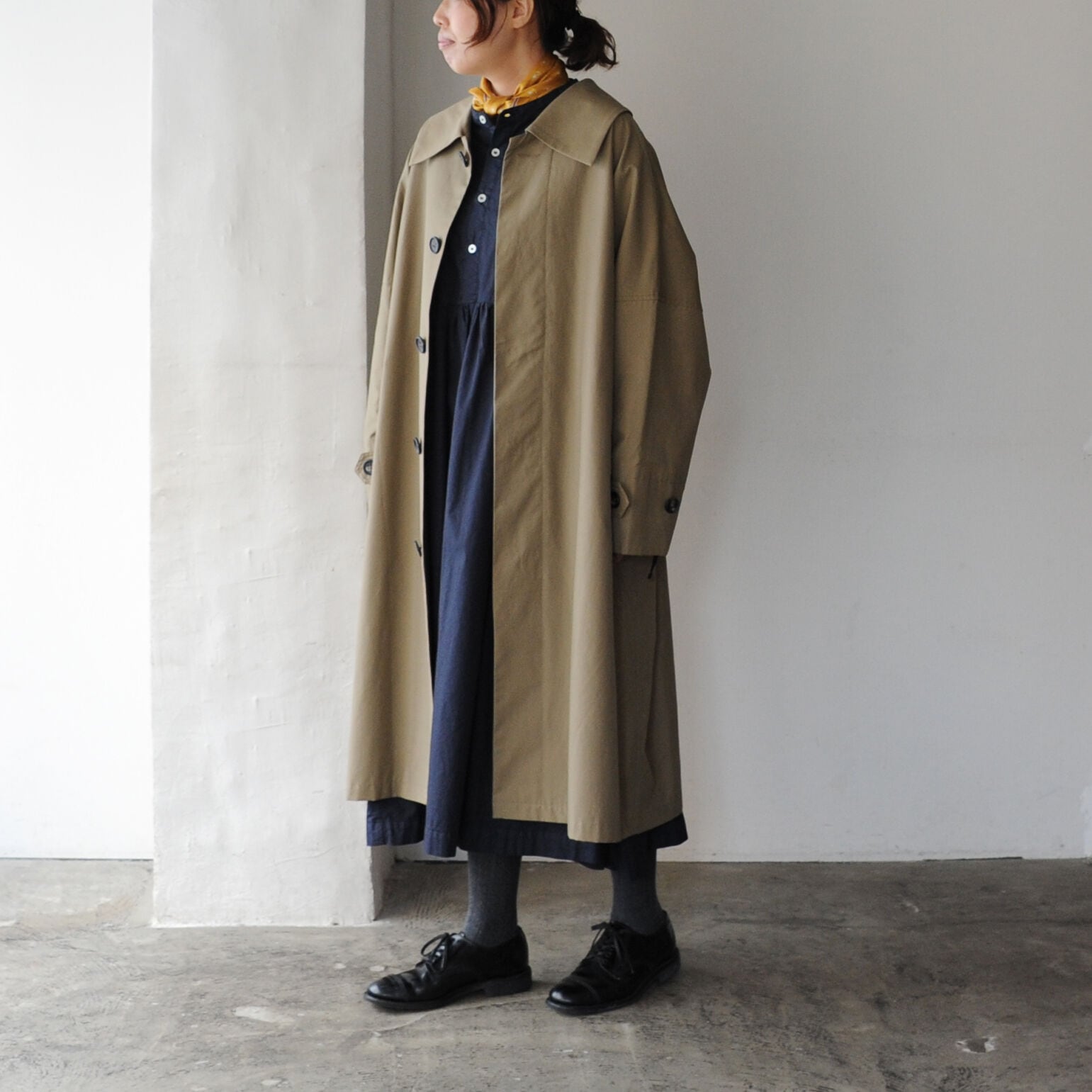 Honnete New Round Collar Coat（ニューラウンドカラーコート 
