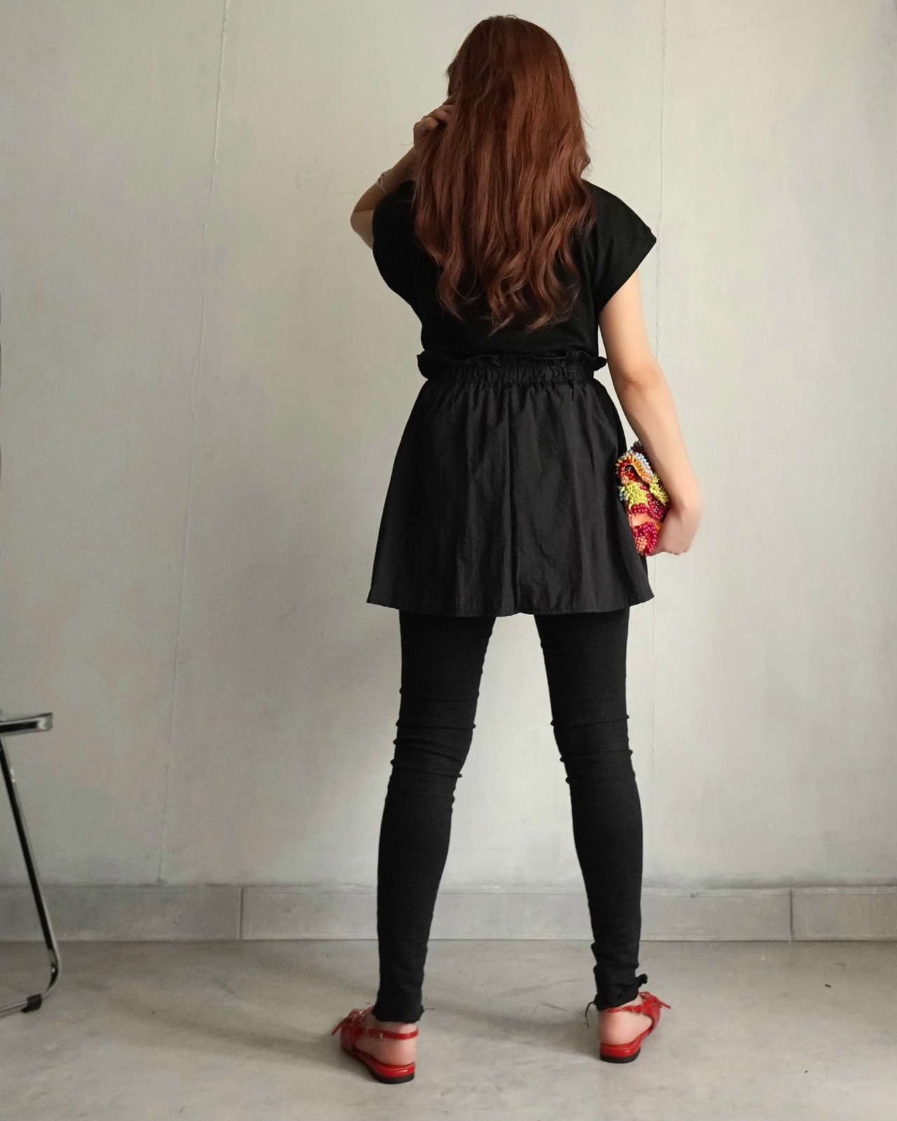 ナイロン切替チュニックCS/Black