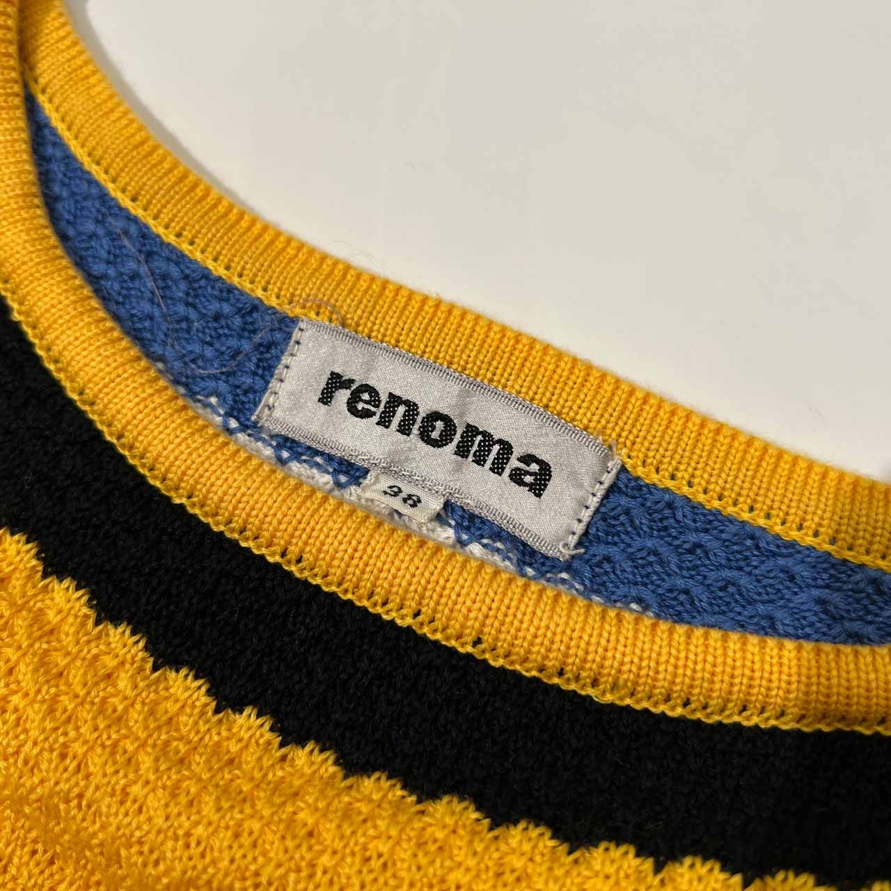 renoma レノマ デザイン 半袖 コットンニット セーター サイズ 38 /レディース./イエロー系/オールド/ビンテージ