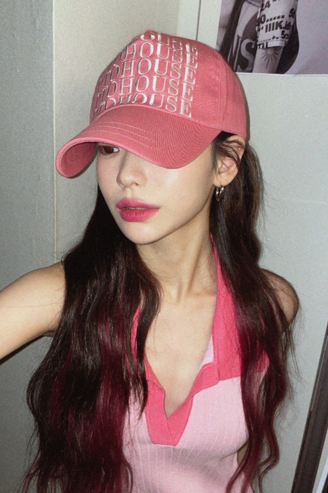 [PTOHOUSE] signature pentagon white stitch cap (Pink) 正規品 韓国ブランド 韓国通販 韓国代行 韓国ファッション 帽子 キャップ