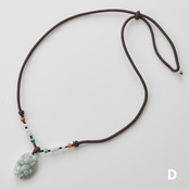 丈夫で金属アレルギーの方にも人気！貔貅（ヒキュウ）紐ネックレス A貨翡翠 jd_ne1003