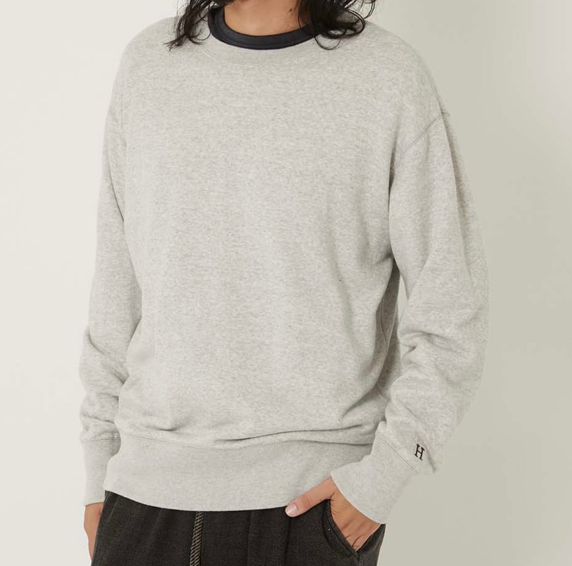 HOLLYWOOD RANCH MARKET/ CL0074 スーパーストレッチスウェットクルーネック