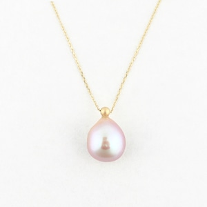 Natural color pearl  with ball necklace 〈lavender〉