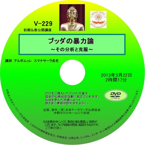 【DVD】V-229「ブッダの暴力論」～その分析と克服～初期仏教法話