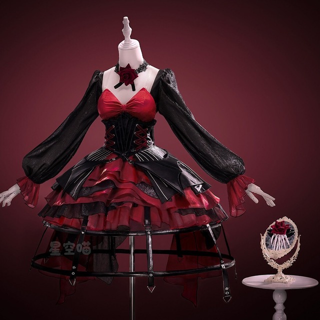 ゴスロリ ステージ衣装 薔薇コルセット×ケージスカート6点セット 撮影会向け
