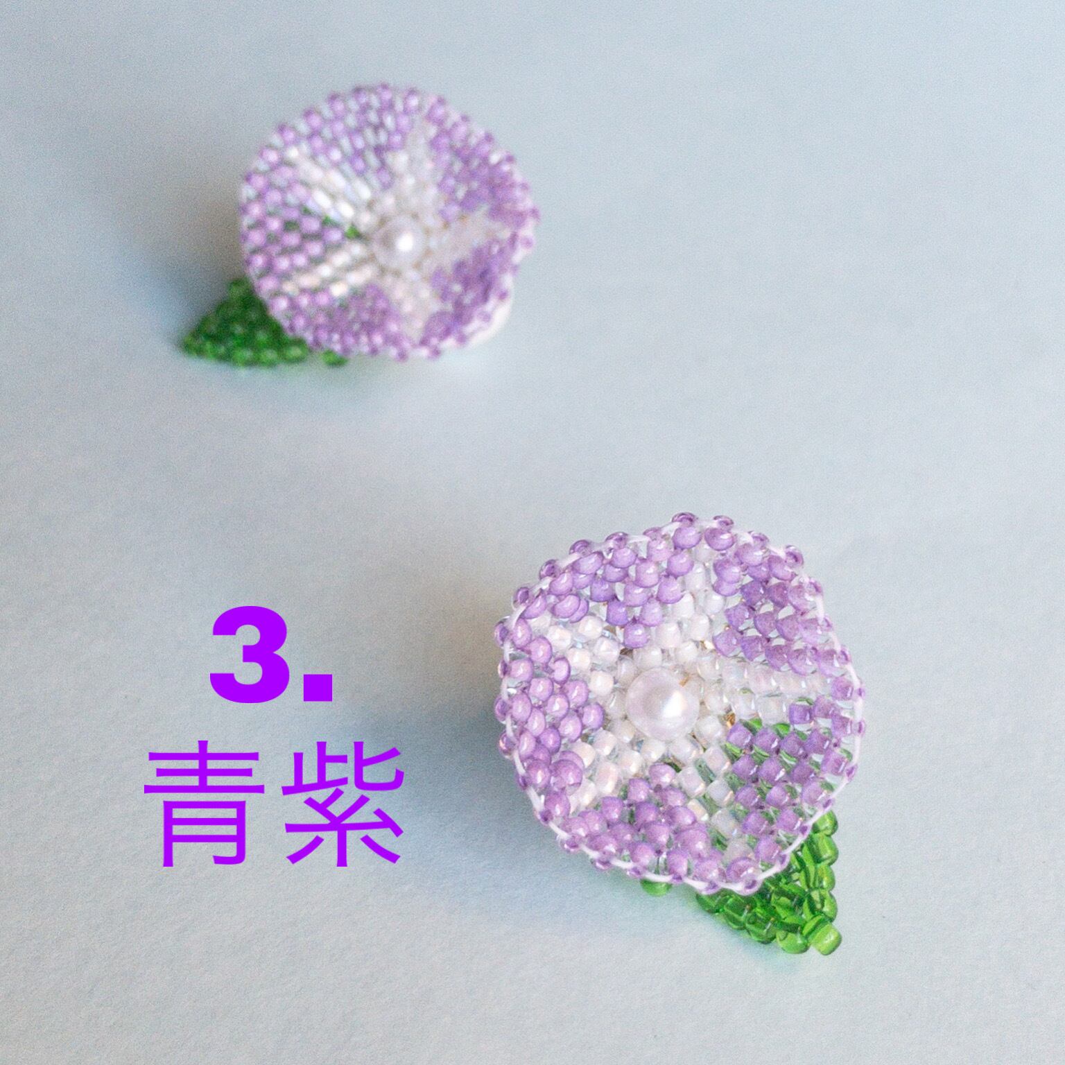 朝顔の2wayビーズステッチピアス ＆イヤリング | うさのひみつきち
