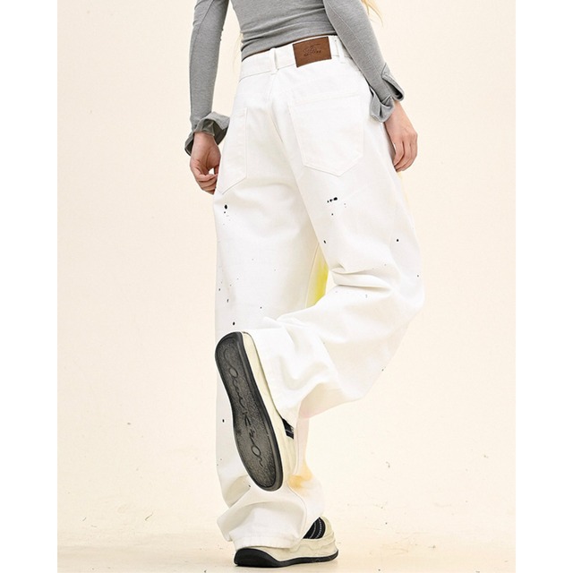 color paint baggy denim　カラーペイントバギーデニム　J0707