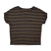 PETIT BATEAU プチバトー マリンボーダー 半袖Tシャツ カットソー サイズ L /ネイビー×ゴールド系/レディース