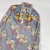 80s 90s VAN JAC ヴァンヂャケット マリリンモンロー 長袖 ウエスタン シャツ 長袖 サイズ S /ブルー系 メンズ ビンテージ