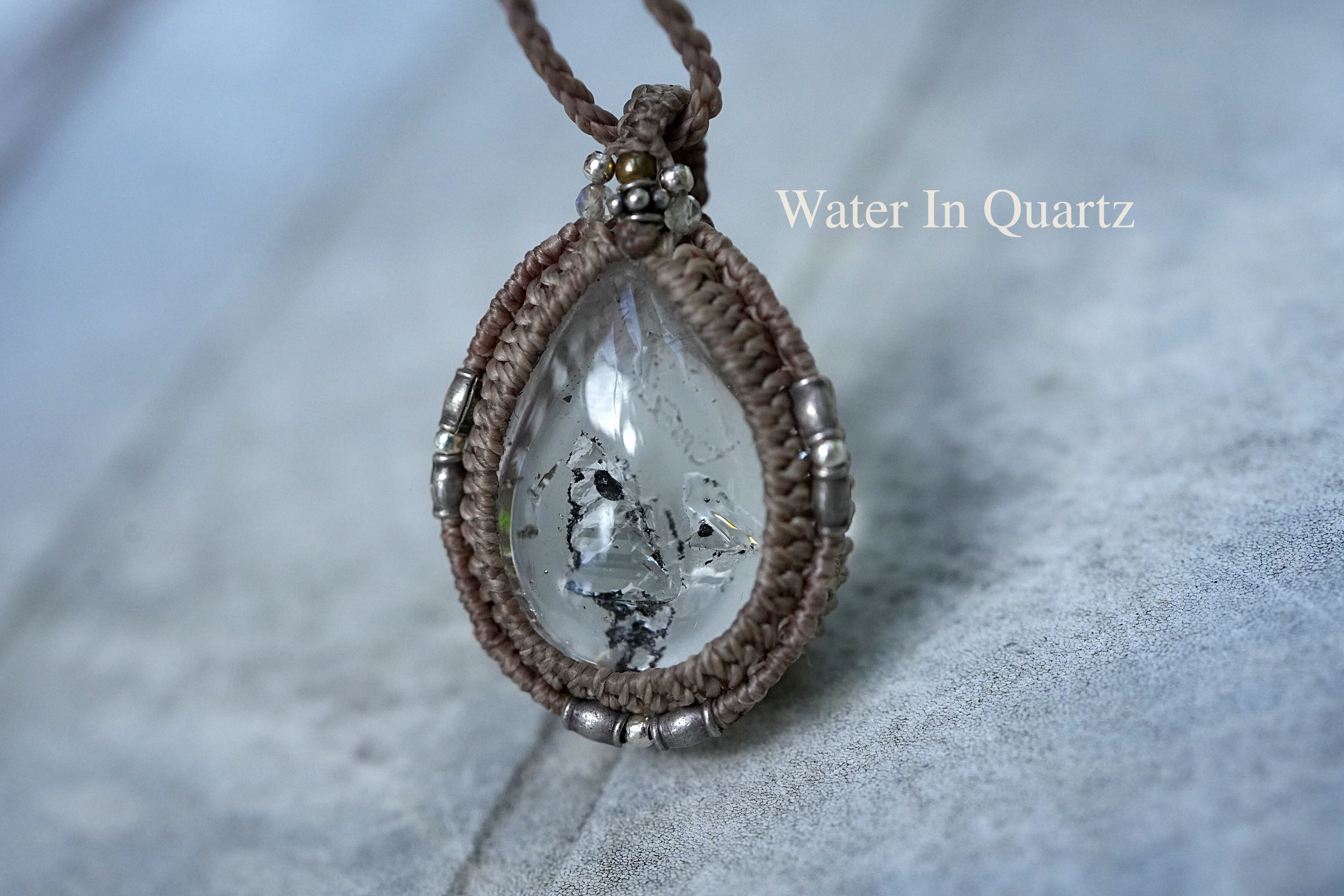 ★古代の水★水晶 マクラメネックレス2078