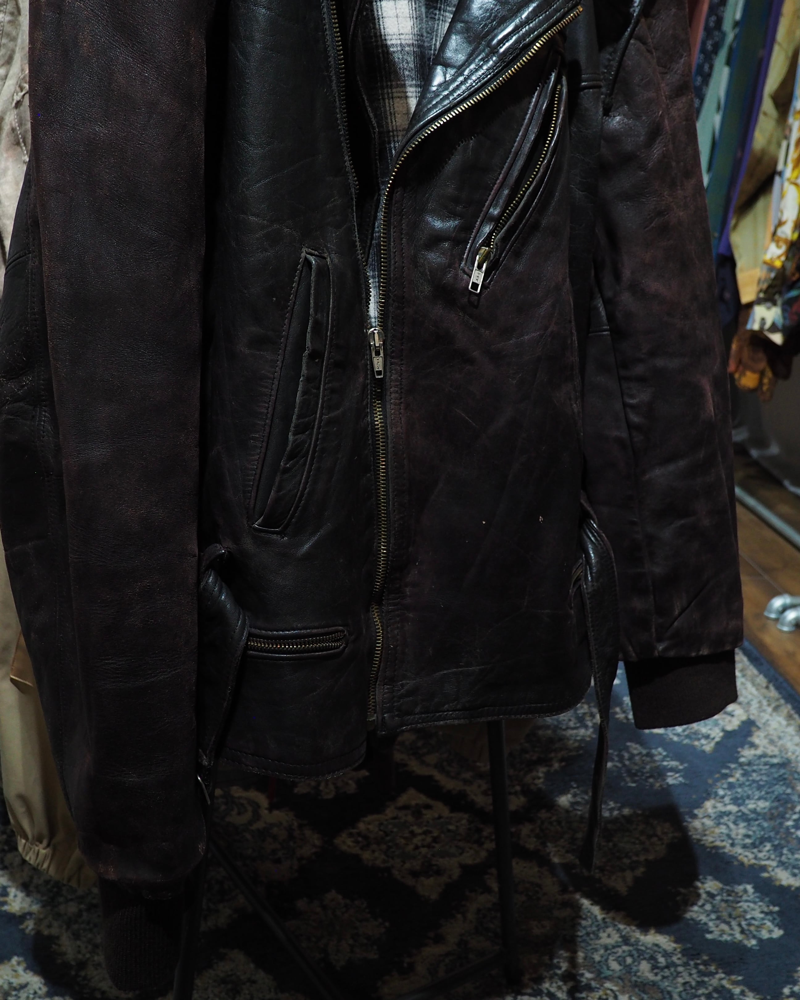 " Unknown - Handmade " Beautiful Aging Special Vintage Leather Jacket