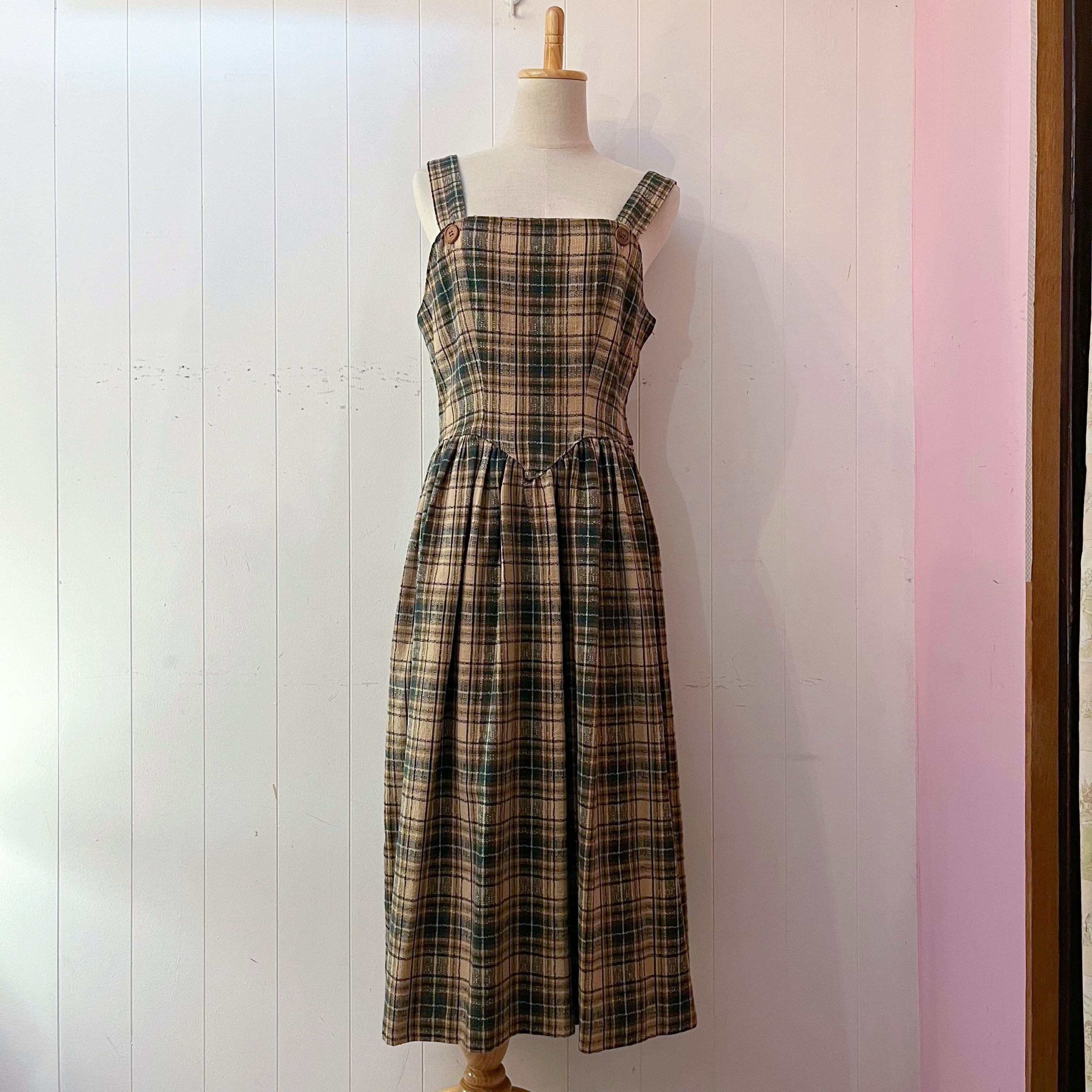 green check jumper skirt