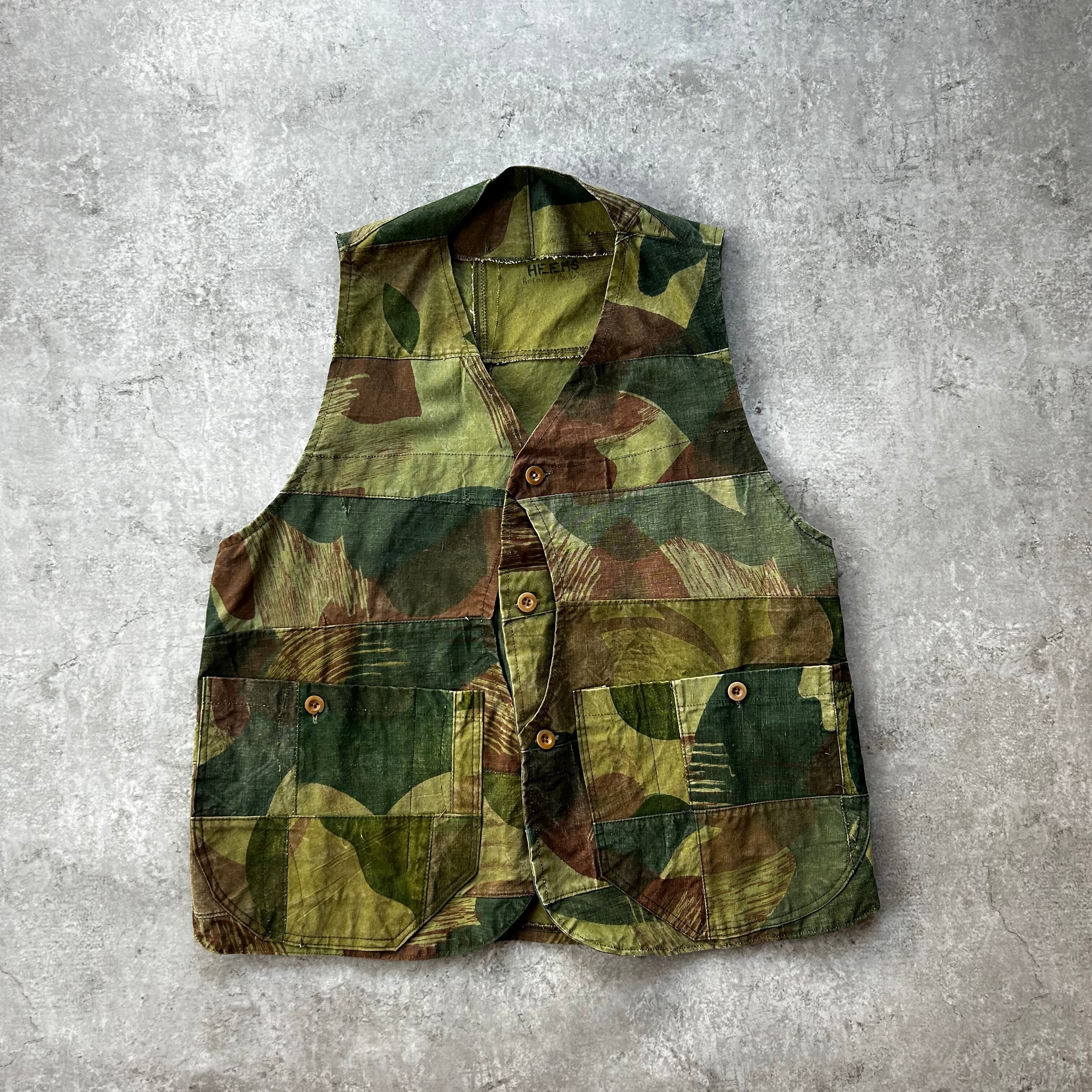 50s ハンティングベスト ハーフムーン ベルギー軍 ブラッシュカモ柄 XL相当 50s ハンティングベスト ハーフムーン ベルギー軍 ブラッシュカモ柄 XL
