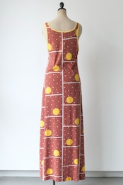 Vintage retro geometric dot maxi tank dress