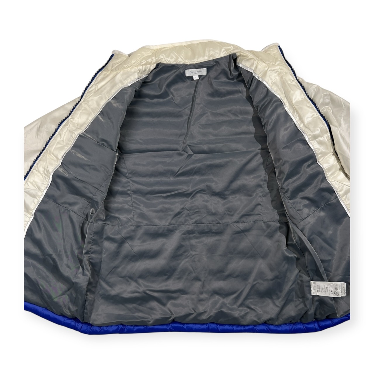 Calvin Klein Golf カルバンクライン ゴルフ ジップアップ 中綿 ジャケット サイズ L /ホワイト×ブルー/デサント