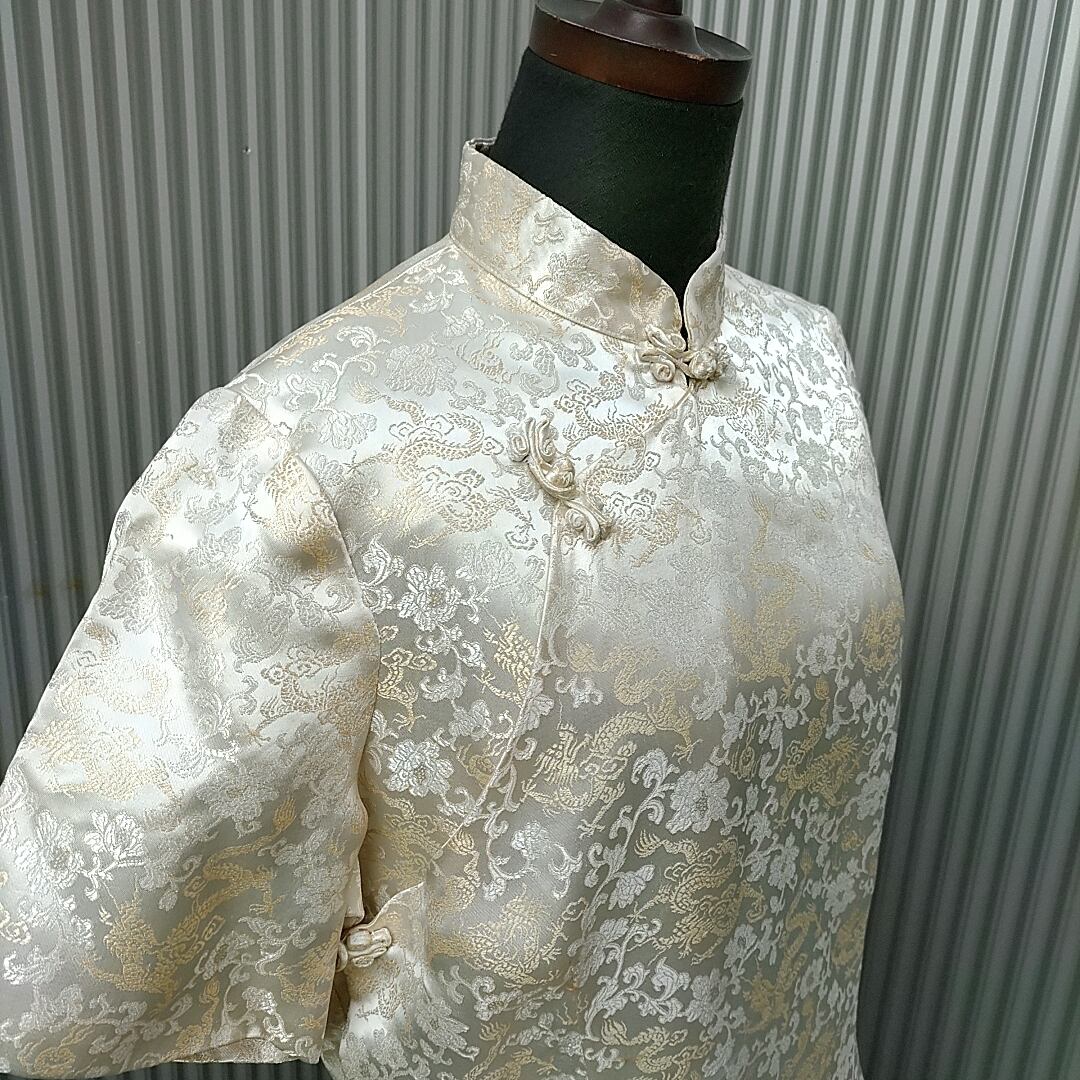 美品/used/unknown/ビンテージ/ヴィンテージ/古着/中国/シルク/半袖 ...