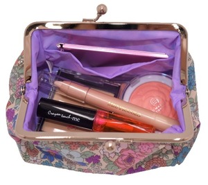 Fiore がま口 ポーチ 花柄 (グリーン) 制菌 防臭 工房 手作り 日本製 エコパッケージ MX-0014-163