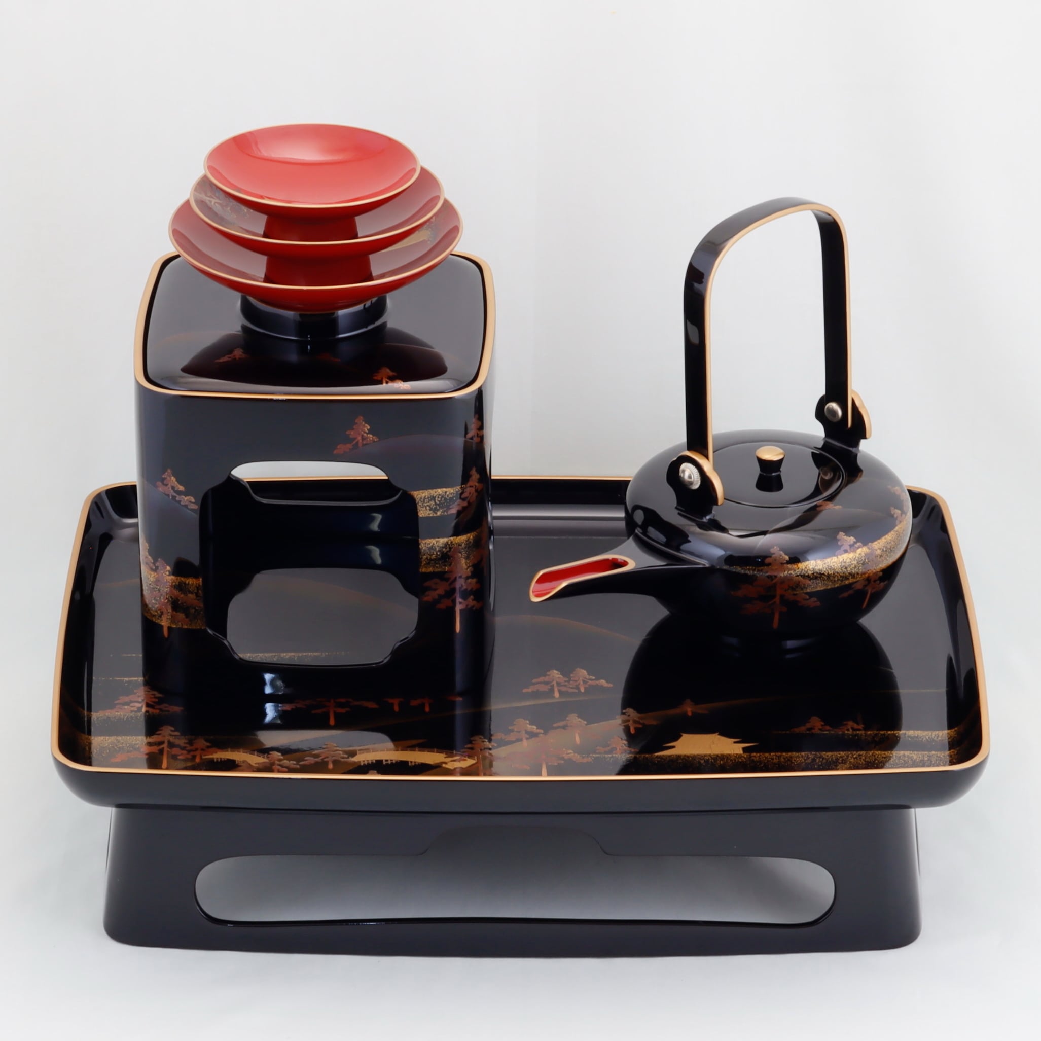 120 輪島塗／胴張形／黒塗／山水蒔絵 | 輪島塗 加藤漆器店 公式