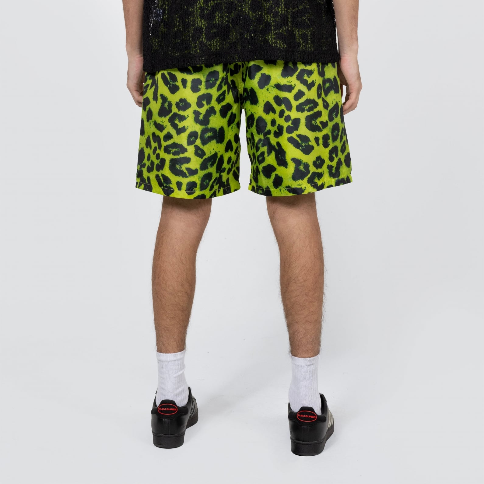 【PLEASURES/プレジャーズ】LEOPARD RUNNING SHORT ショートパンツ / LIME グリーン | AnKnOWn LAB  powered by BASE