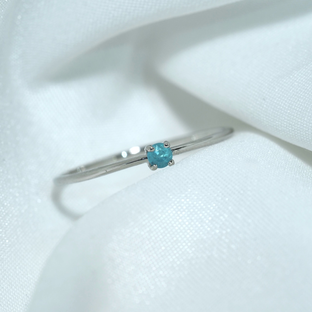 パライバトルマリン ブラジル産 リング 0.06ct pt900 Paraiba Tourmaline