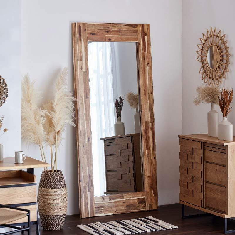 杉古材ミラー　姿見 木製 無垢材 天然木 洗面鏡 全身鏡 KAGUWORLD 大型ミラー 姿見 鏡 スタンドミラー 180×80 180cm 全身鏡