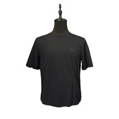 【Hermes】エルメス レザーホースワッペン クルーネック半袖Tシャツ(ブラック) M