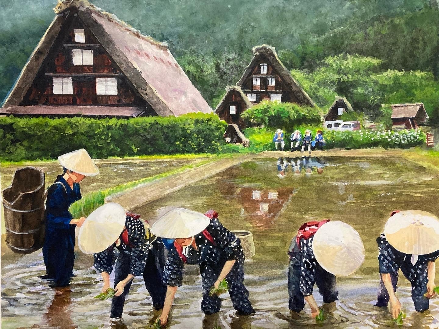 雨上がりのみなとみらい水彩原画11 F6額装済み | PAY ID