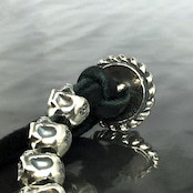 18 SKULL BEADS LEATHER BRACELET with WOLF / 18スカルビーズ レザーブレスレット ウルフ
