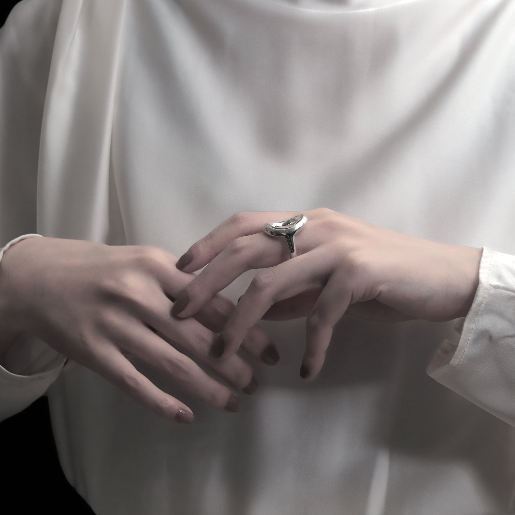 ego] extra thick silver line ring [cyb6] / Y2404BWR5268 | YArKA