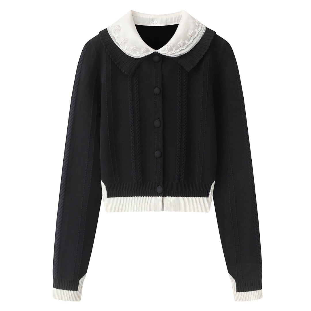 Two Tone Knit Cardigan