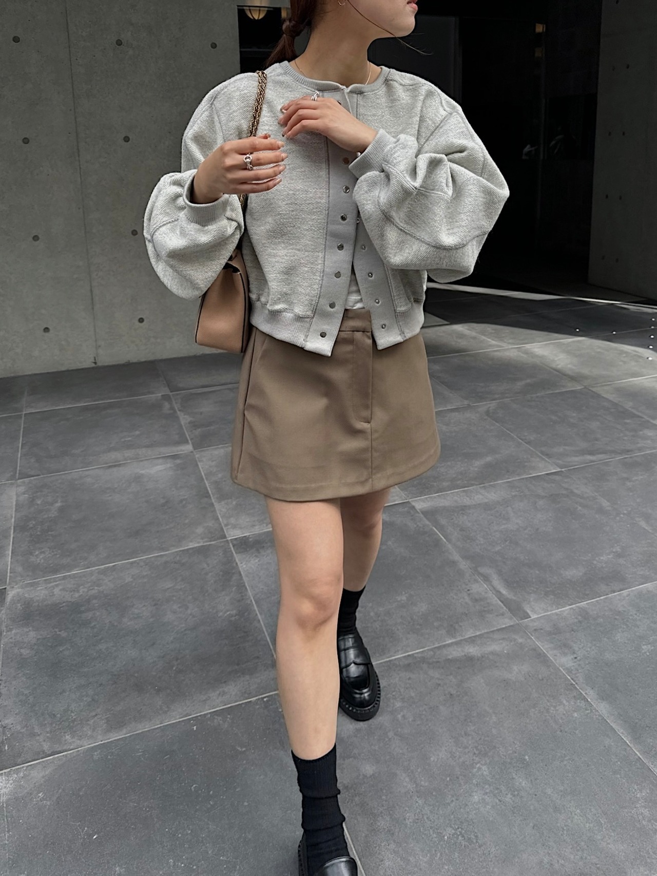 double waist mini skirt
