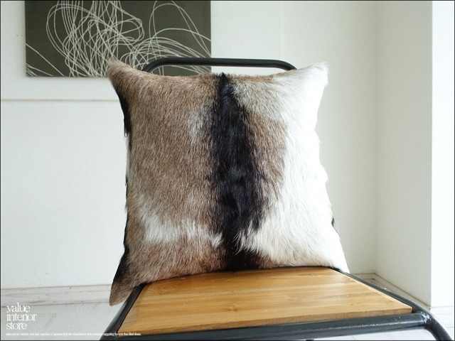 毛皮クッションカバー PUTI-21 天然皮革 北欧 本皮 レザー 正方形 手作り レトロ調 エスニック 45cm×45cm idaputi