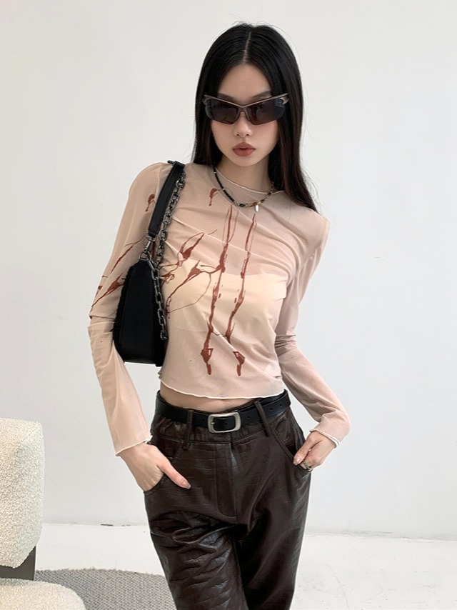 blood wing mesh top