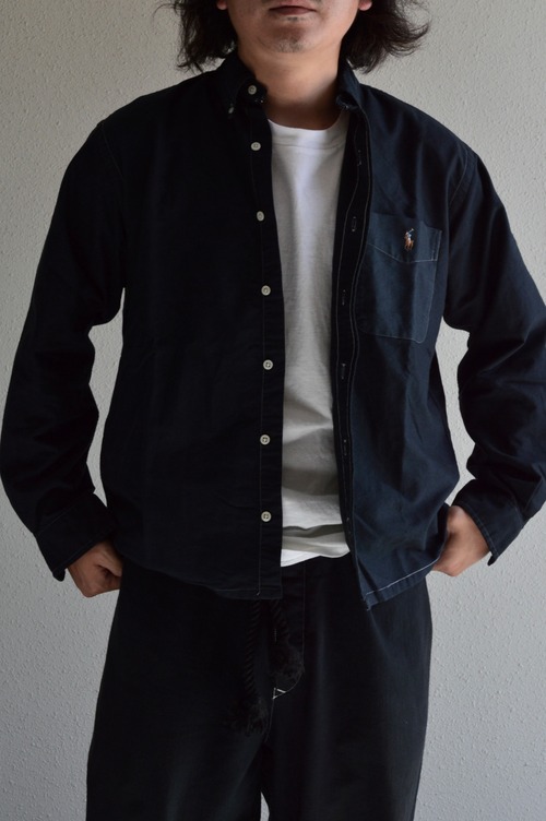 VENTITANK PROJECT Old Polo Ralph Lauren 1990's Dyed Black Custom Remade Collection "OXFORD MULTI PONY RED CAP" CLASSIC FIT Shirt オールドラルフ カスタムシャツ
