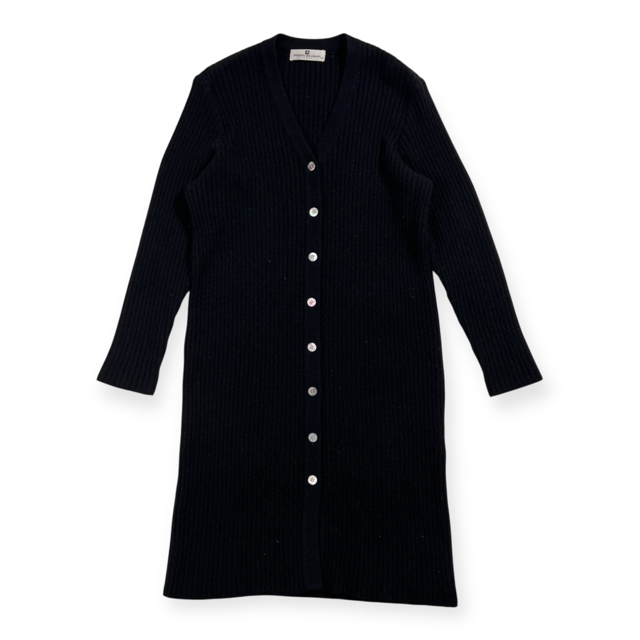 カシミヤ100% PIERRE BALMAIN ピエールバルマン ロング ニット カーディガン サイズ 40 /ブラック/レディース