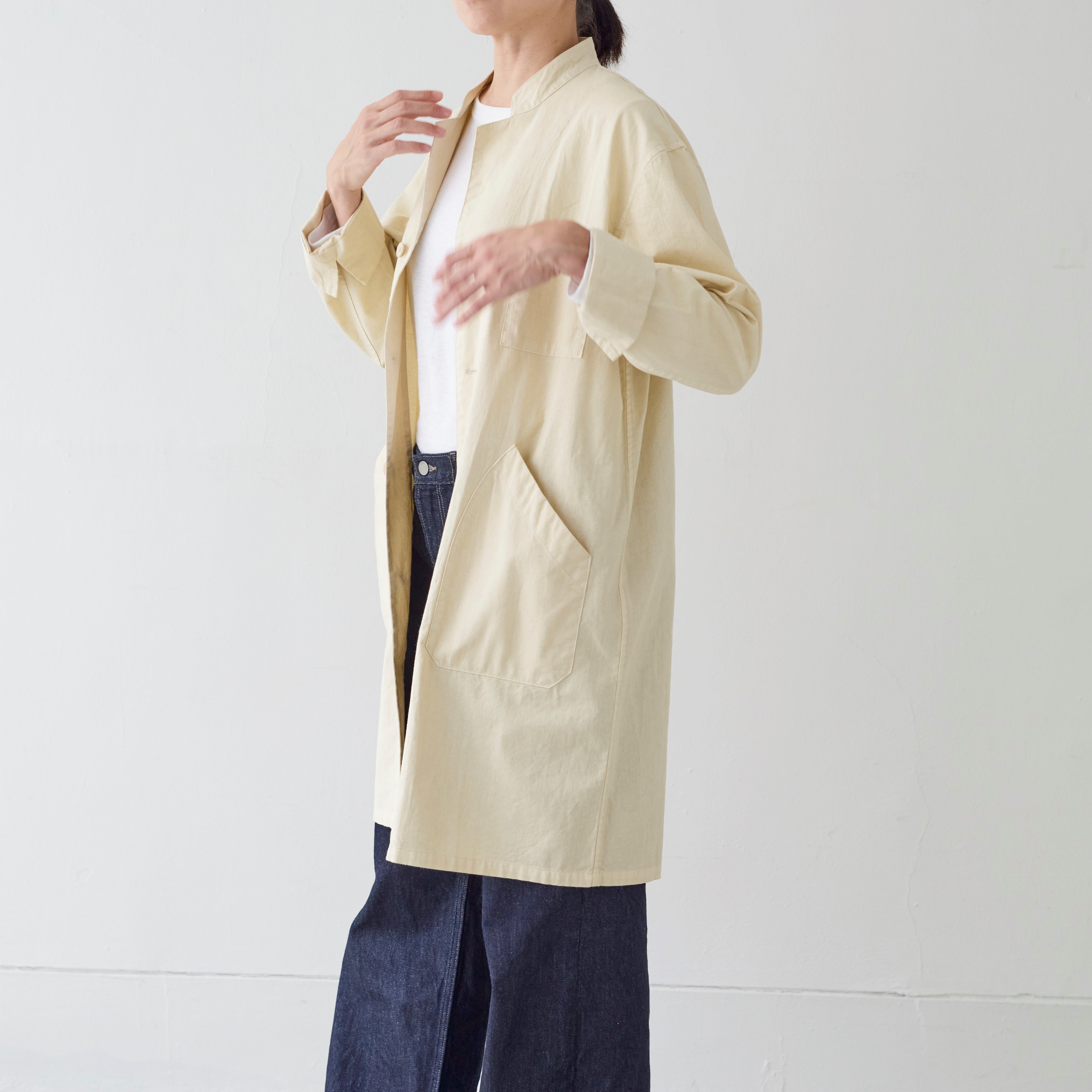 CTHY アトリエコート エクリュ サイズ2 CTHY アトリエコート エクリュ サイズ2 Wool check raglan atelier