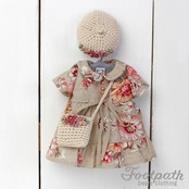 Vsb-70002 Beige floral dress beret bag  set