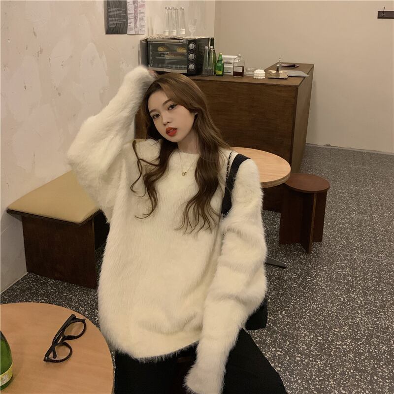 セーター コート オータムウィンタールーズホワイトニットトップス 秋物 冬物 ブラックストロベリース78876634226