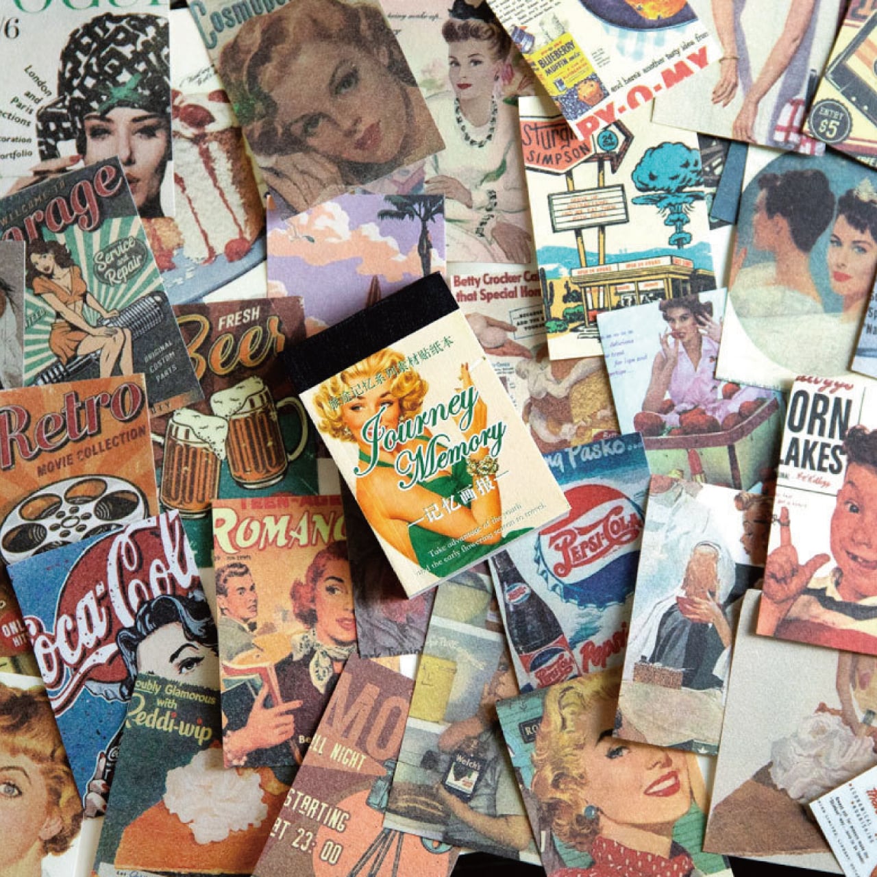 コラージュ素材 素材紙 素材本 全8種 80枚入 ミニサイズ 蝶 バタフライ