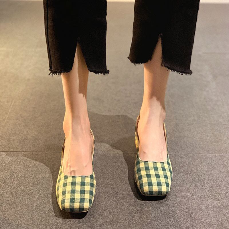 サンダルサマー格子柄レッドスタンダード 靴 シューズ レトロ 夏物 フェイクシューズ54851035573