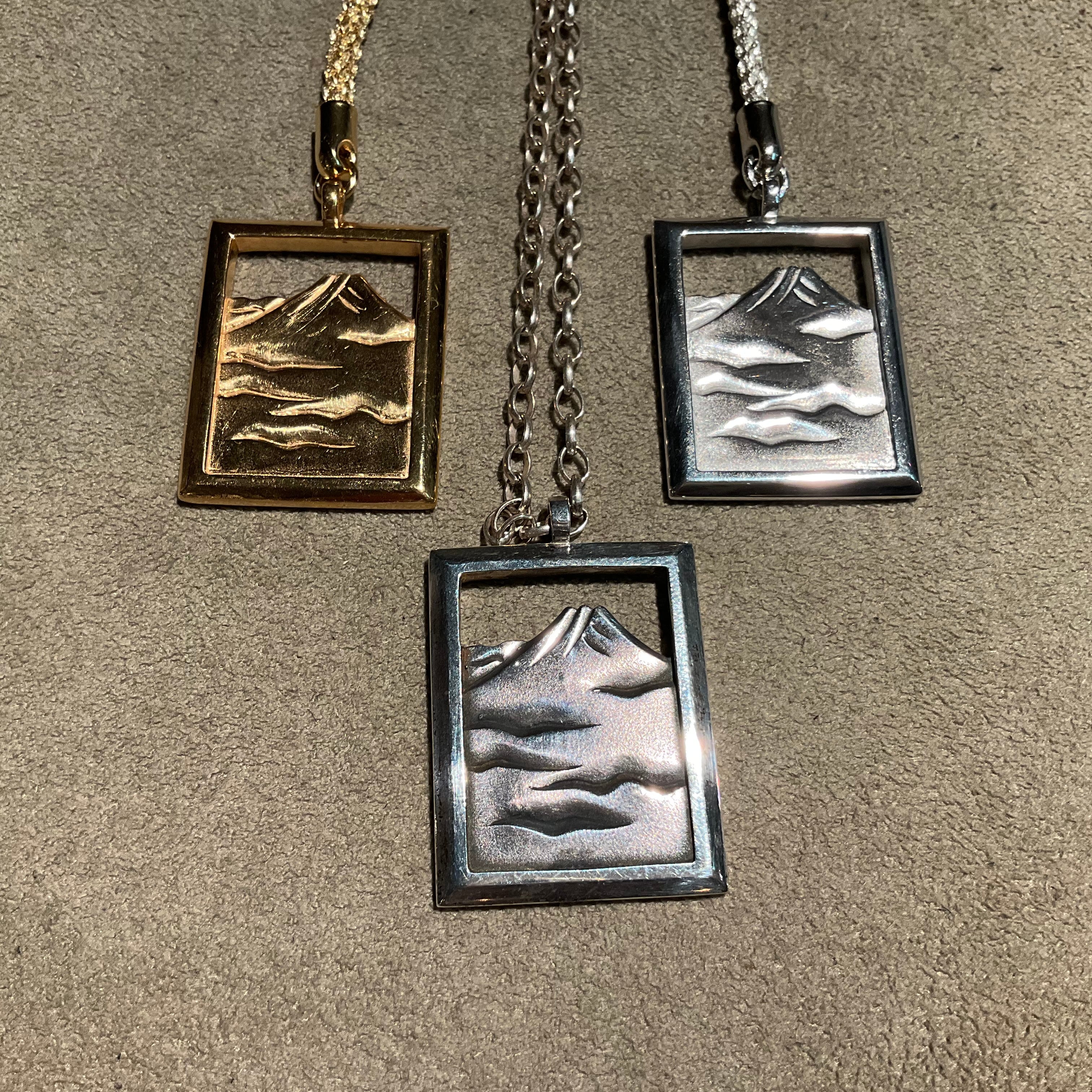 富士山 Square Flame Key holder Chain strap SilverJewelry 世界遺産