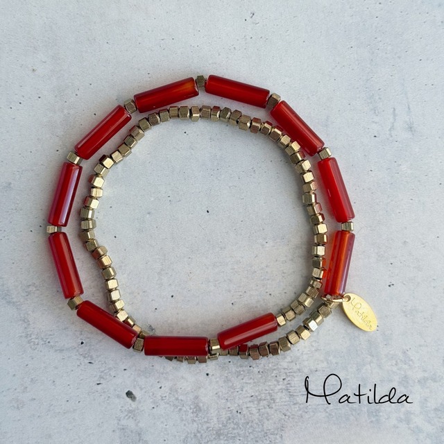 layered bracelet（レッドアゲート）