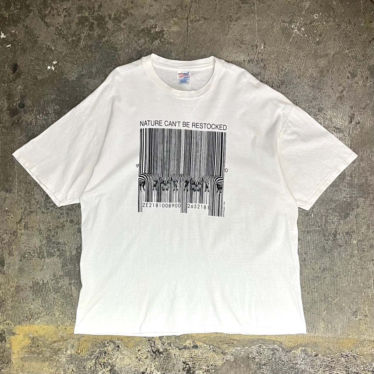90s(1990) Hanes "MATURE CAN'T BE RESTOCKED" Print Tee USA製
