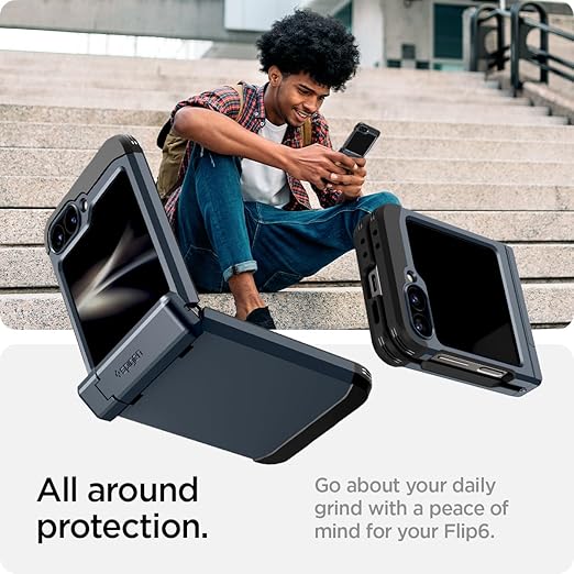 Spigen Galaxy Z Flip 6 ケース スタンド付き 強力保護 ヒンジ保護