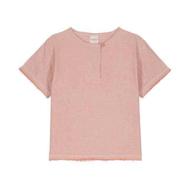 【Last1 18m】studio boheme paris / T-SHIRT ORSO ORANGE STRIPES (18M-24M)