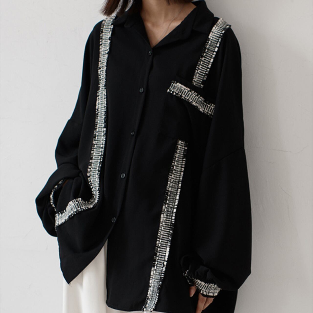 Tweed monochrome blouse 00503