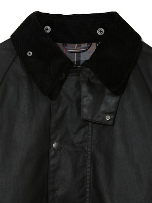 Barbour(ﾊﾞﾌﾞｱｰ) - OS BURGHLEY WAX LONG COAT/BLACK(ｵｰﾊﾞｰｻｲｽﾞﾊﾞｰﾚｰ