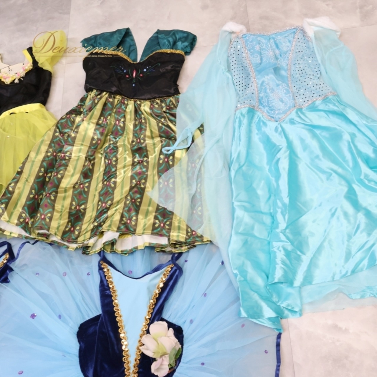 バレエ 衣装 まとめ売り 7点セット チュチュ ワンピース 紫 水色 コンクール 舞台 発表会 劇 ジュニア 子供 チュール ブルー系 パープル系 イエロー系 発表会用衣装 チュチュ セット売り 子供服 ドレス おしゃれ かわいい 楽しい イベント用 カラフル まとめ買い