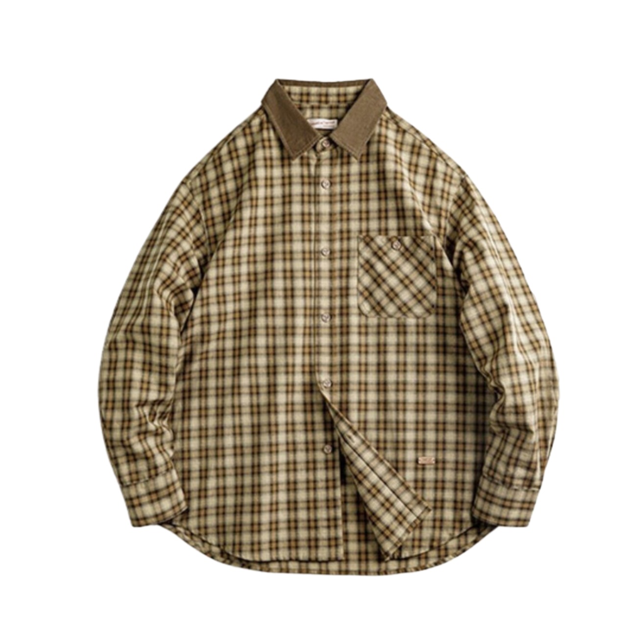 Checkered Regular Collar Sleeve Shirt ◇H0138