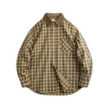 Checkered Regular Collar Sleeve Shirt ◇H0138